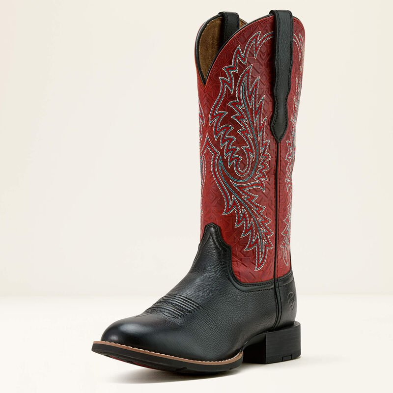 Ariat Round Up W Toe woman Western stvle, black deertan