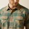 Ariat Mens Huxlee Retro Fit Western Shirt - Deep Teal