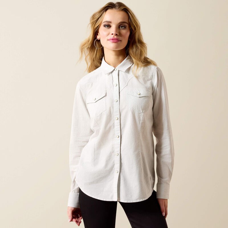 Ariat Ladies Stella Western Snap Shirt - Rope Stripe