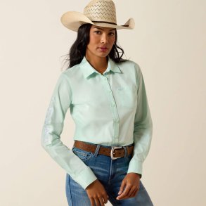 Ariat Ladies Team Kirby Western Shirt - Dusty Aqua
