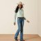 Ariat Ladies Team Kirby Western Shirt - Dusty Aqua