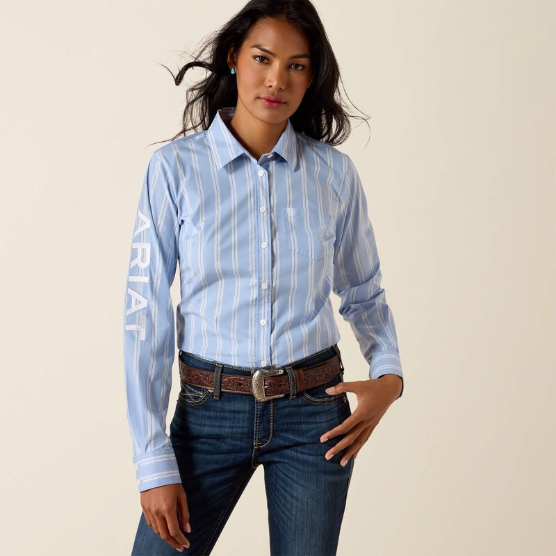 Ariat Ladies Team Kirby Shirt - Ashleigh Blue Stripe