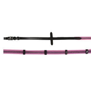 HKM Farvet Super Grip t�jle med stopper - Sort/Pink