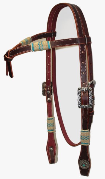 EE Tack Western trense med pandeb�nd og r�hud deko