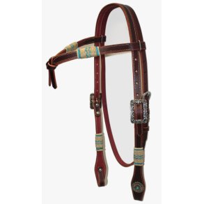 EE Tack Western trense med pandeb�nd og r�hud deko