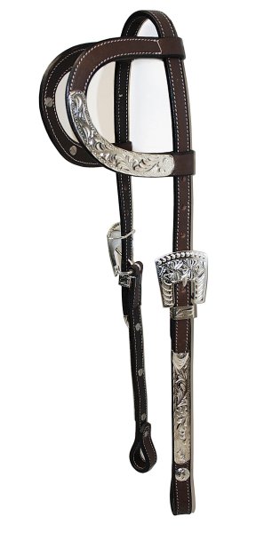 EE Tack Dobbelt �re western trense med s�lvplader