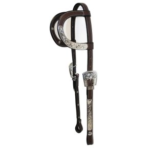 EE Tack Dobbelt �re western trense med s�lvplader