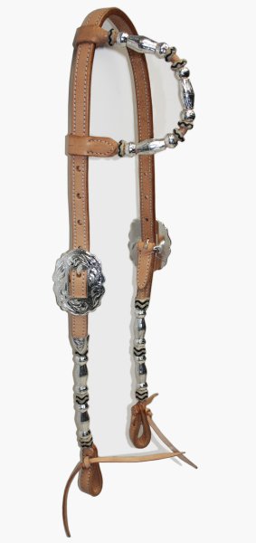 EE Tack One Ear western trense med s�lv, mellembrun