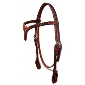 EE Tack Western trense med flettet pandeb�nd