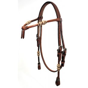 EE Tack Western trense med pandeb�nd og r�hud