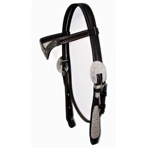 EE tack - mrkt hovedtj 'V' pandebnd m. kbe rem