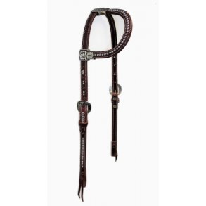 EE Tack One Ear western trense med nitter, m�rk brun