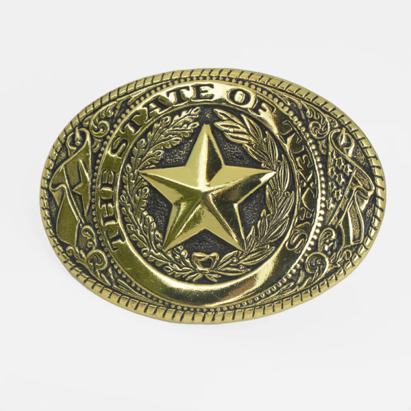 Western Belt buckle ILC Texas Star Buckle Plain Gold