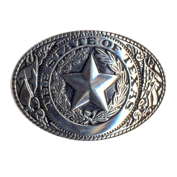 Western Belt buckle ILC Texas Star Buckle Plain Silver