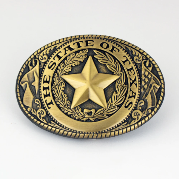 Western Belt buckle ILC Texas Star Buckle Black Gold