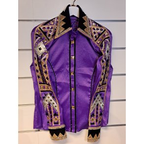 Designer showbluse med lynls str small