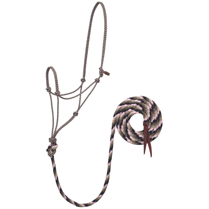 ECOLUXE Rope Halter w/ Lead Black/Charcoal/Olive Green/Cherry Blossom