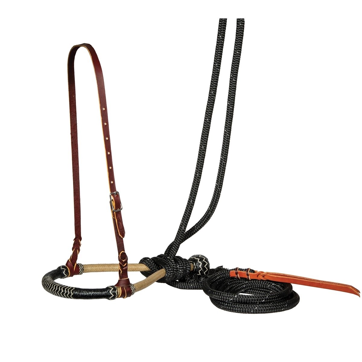 Professional`s Choice Bosal Set, Black/White Mecate
