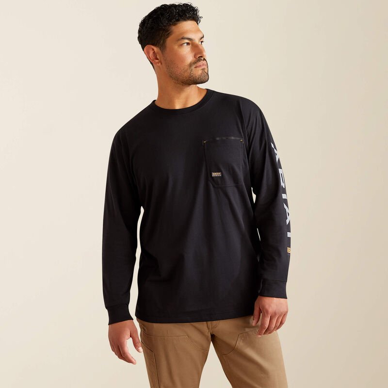 Ariat Rebar Work langrmet t-shirt men, sort