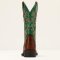 Ariat Round Up Wide Square Toe Stretchfit Woman, Arizona Brown/Aged Jade