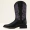 Ariat Round Up Wide Square Toe Stretchfit Woman, Black Deertan