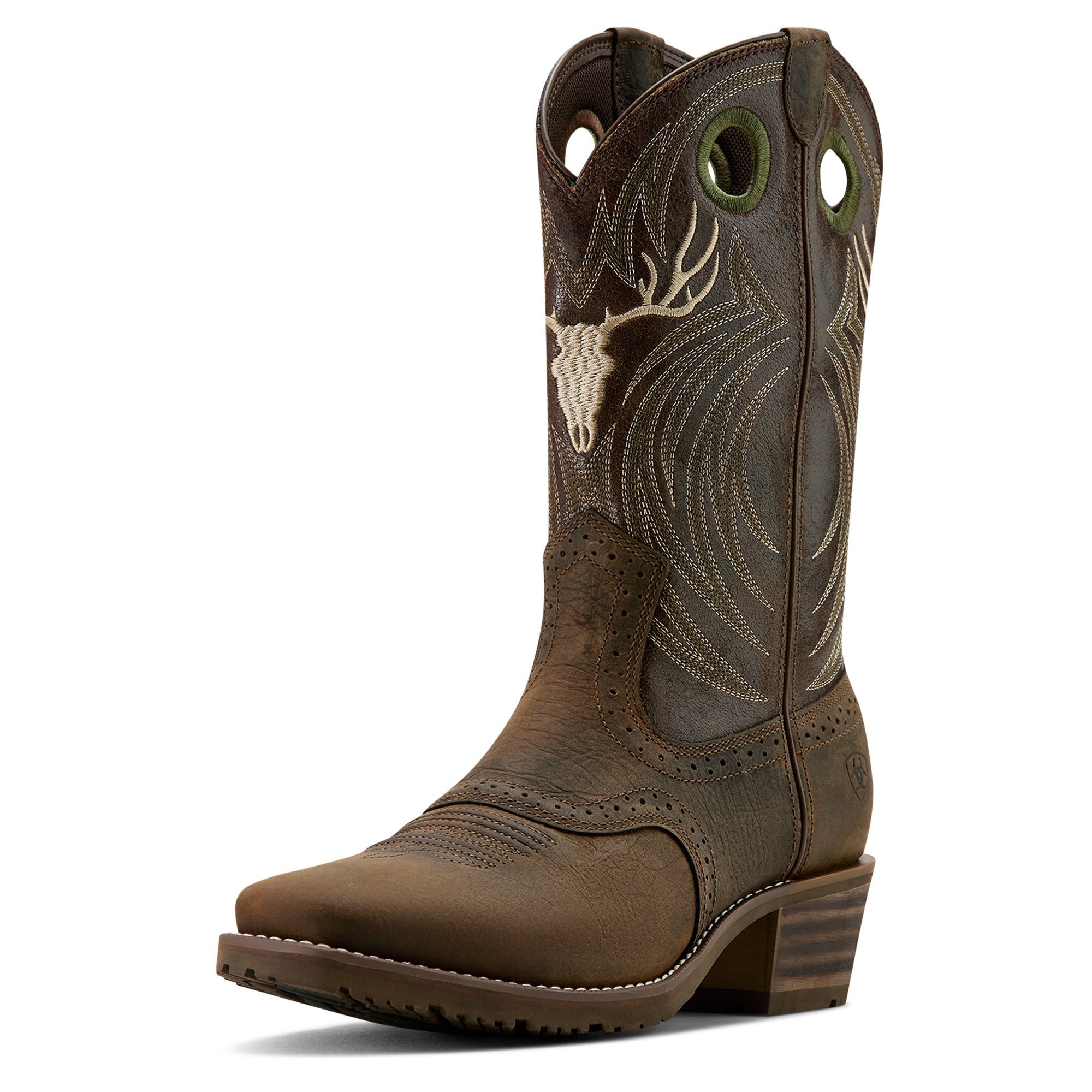 Ariat Hybrid Roughstock Antler boot men, Wild Taupe/Espresso