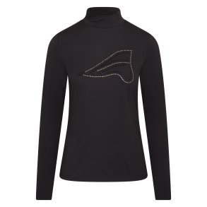 Euro-Star Olan turtle neck bluse, sort