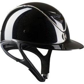 OneK Avanc Lux Shimmer, swarovski pipe, sort ridehjelm