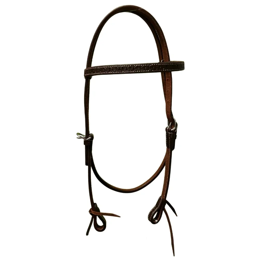 RAW TACK Snake Tooled Browband Headstall