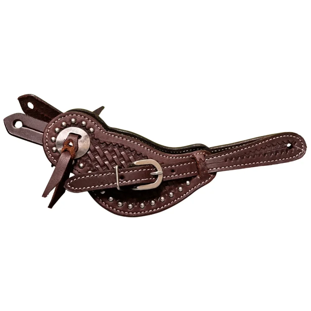 RAW TACK Spur Strap w/ Basket Tooling & Dots