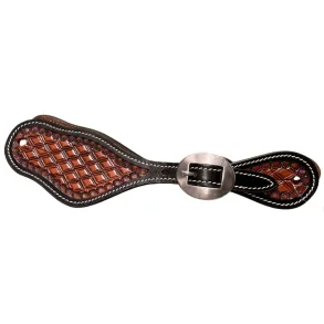 RAW TACK Spur Strap w/ Diamond Tooling & Black Edge