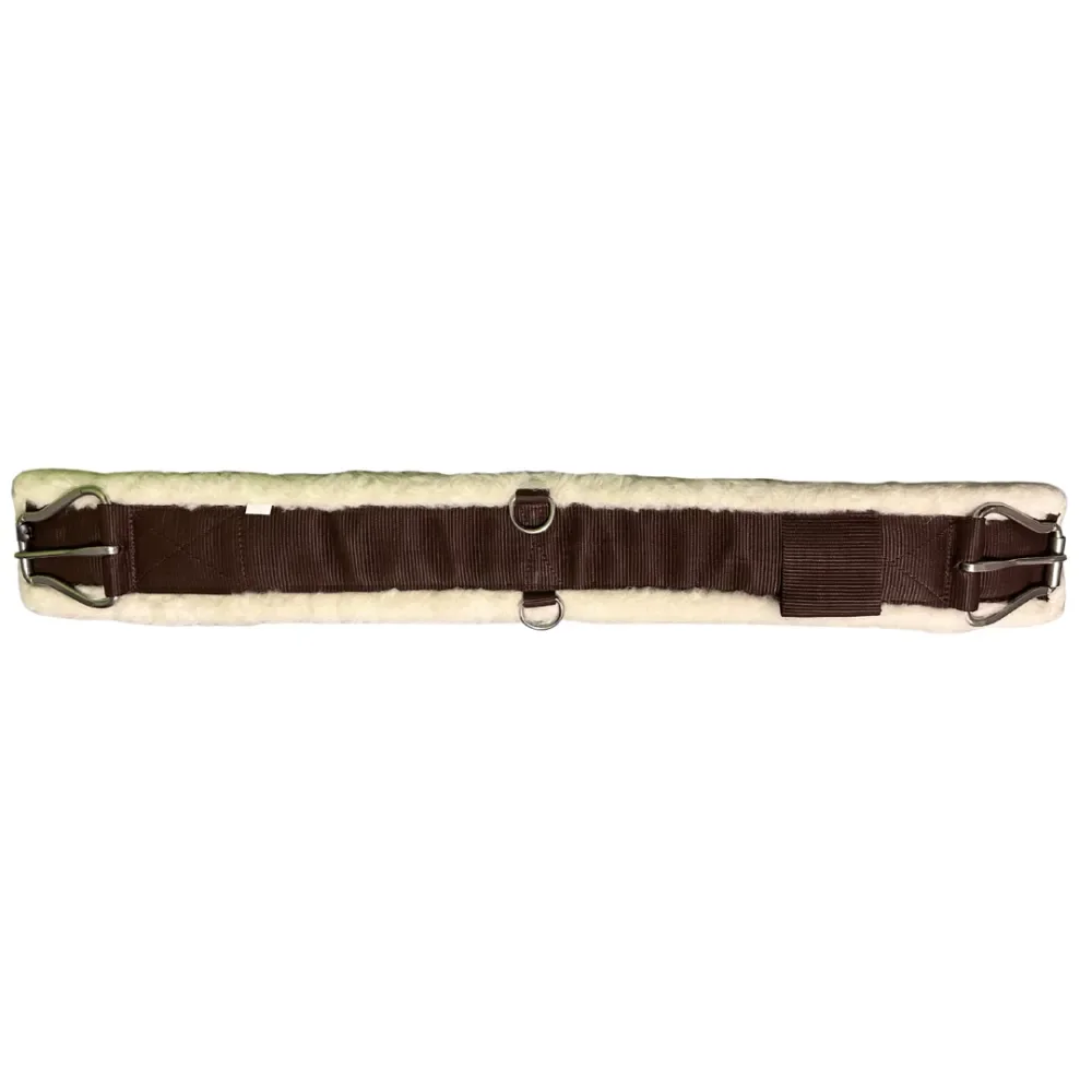 RAW TACK Western Wool Cinch i Chocolate