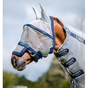 Rambo Flymask Plus, Silver/Navy