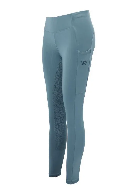 Woof Wear Young Rider Pro tights fullgrip, mineral blue