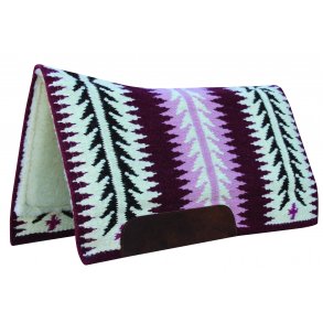 Professional's Choice western pad, New Zealand Wool Ventana pattern Cranberry