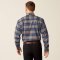 Ariat Rebar Flannel DuraStretch Workshirt navy/khaki