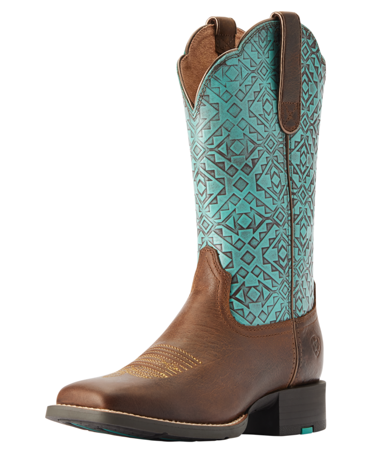 Ariat Round Up Old Earth/Turquoise Western dame