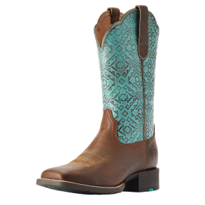 Ariat Round Up Old Earth/Turquoise Western dame