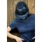 OneK Avanc Glossy Embroidery top crome pipe, navy ridehjelm
