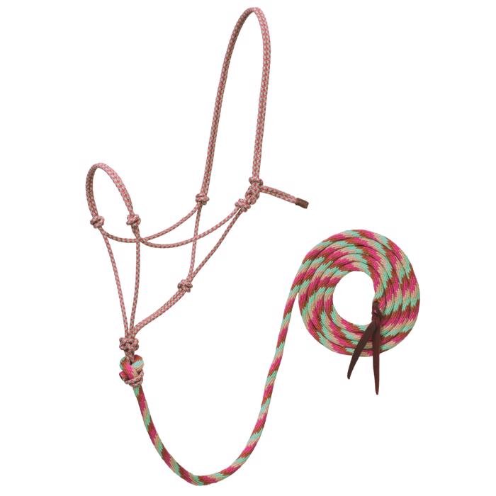 ECOLUXE Rope Halter w/ Lead Biscay Green/Cinnamon/Rap B/Tan