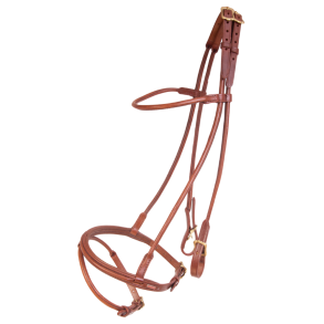 Karlslund Komplet rundsyet, kombineret Islnder Trense - Brun/Messing