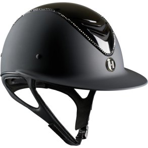 OneK Avanc Lux Mat, glossy top, black swarovski pipe, sort ridehjelm