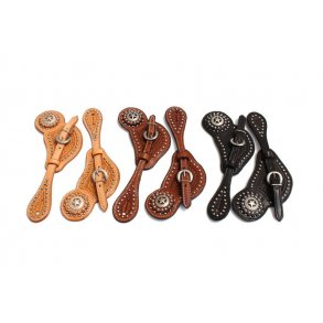 Profiline Sporeremme VIII - US Læder - Brede med dots og concho