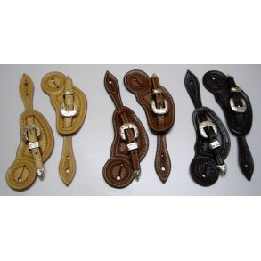 Spore remme XIV - Silver Buckle Set - Border & Rosetten Tooling - US Leather