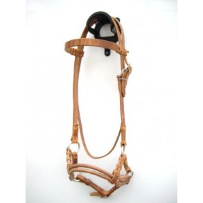 Side Pull - DOUBLE ROUND LEATHER NOSEBAND - Harness Sidepull