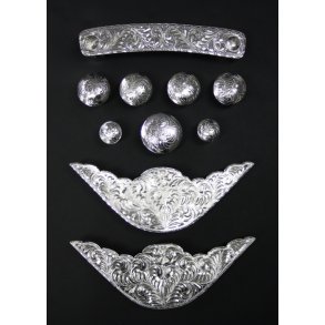 10 Piece Sølv beslag til sadel