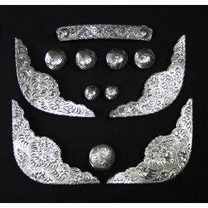 12 Piece Sølv beslag til sadel