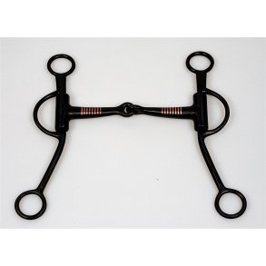 Shanked Snaffle Bit - Black Steel