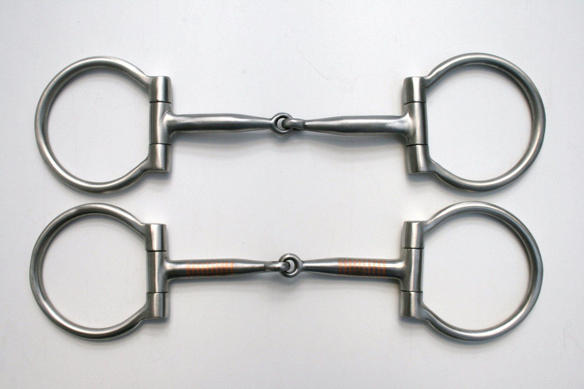 SS Brushed D-Ring Snaffle - Copper Inlay