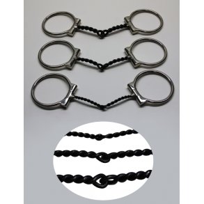 SS Twisted Wire D - Ring Snaffle Bit - tynd-mellem-tyk